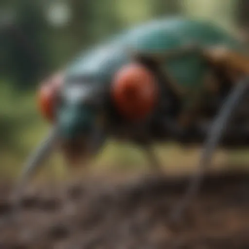A diverse ecosystem showing natural insect predators