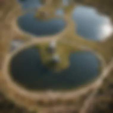 Aerial view of interconnected ponds in North Salt Lake