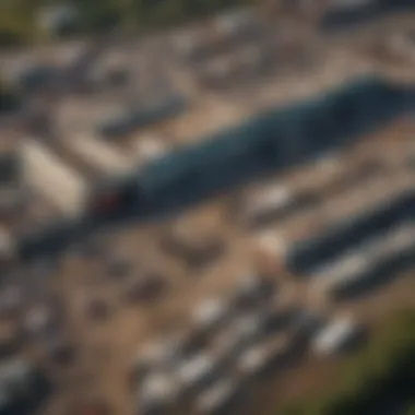 Aerial Perspective of John Auto Salvage Facilities Aerial view of John Auto Salvage showcasing its recycling operations