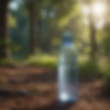 Environmentally friendly gallon water bottle in a park