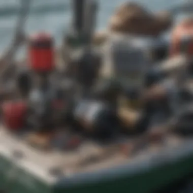 Essential Fishing Gear for Lake Erie Fishing gear laid out on a boat ready for action