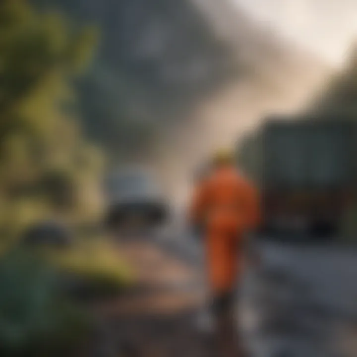 Licensed hazardous waste transporter in action