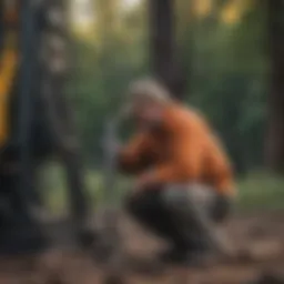 Licensed water well contractor inspecting drilling equipment