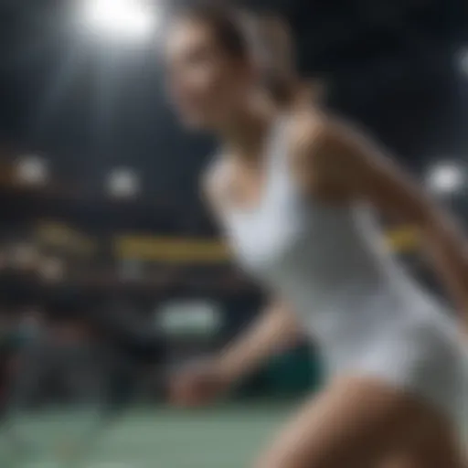 Elegant racquet sport player in action