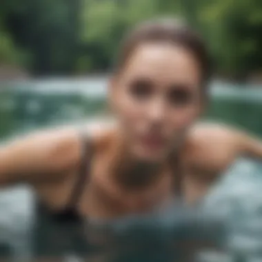 Fluidity and Tranquility in Swimming Peaceful swimmer gliding through water