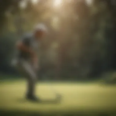 Precision and Focus in Golfing Serene golfer focusing during a swing