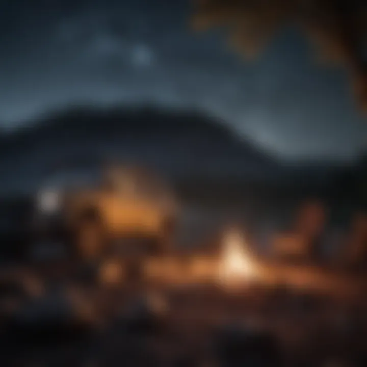 Campfire under the starry sky at Limeklin Campground