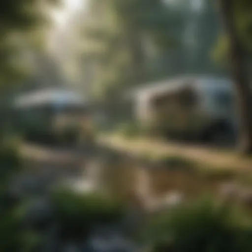Lush greenery surrounding Limeklin Campground