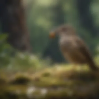 A close encounter with a bird in a natural setting