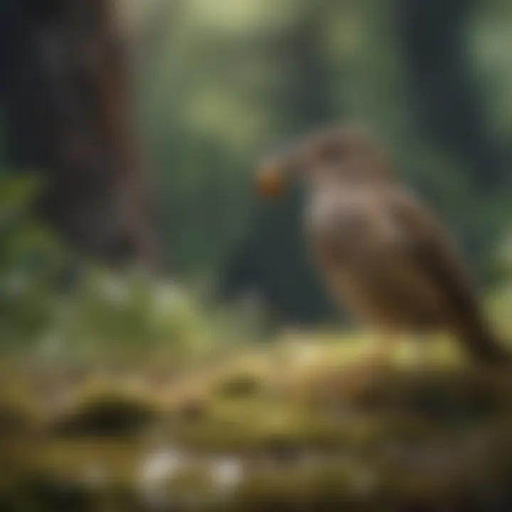 A close encounter with a bird in a natural setting