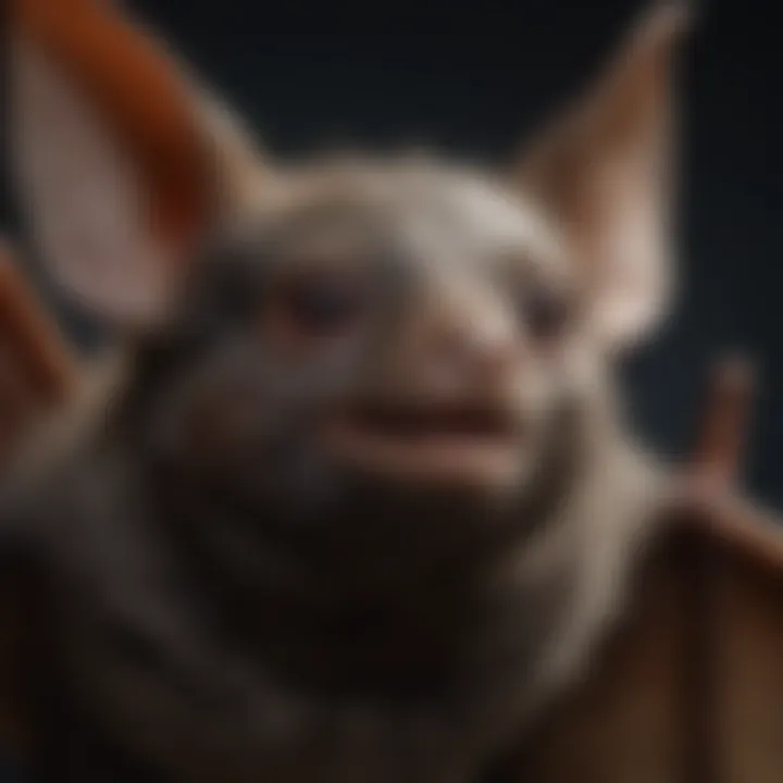 A close-up of a bat in a rehabilitation setting, showcasing its unique features.