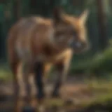 A rehabilitated animal being released back into its natural habitat, symbolizing successful wildlife rescue.