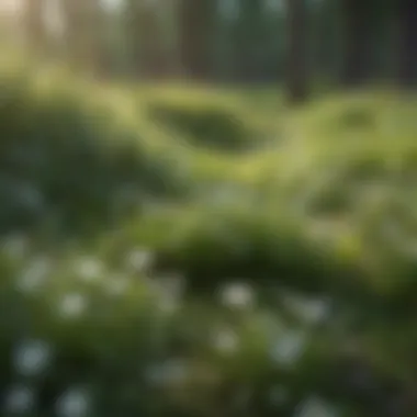 Lush Green Foliage of Low Growing Wildflower