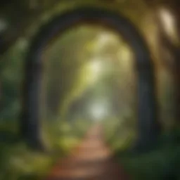 Majestic archway covered in vibrant foliage