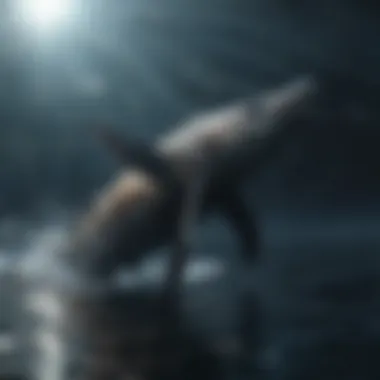 Elegant Sea Creature in Motion Majestic Creature Gliding Through Ocean Depths