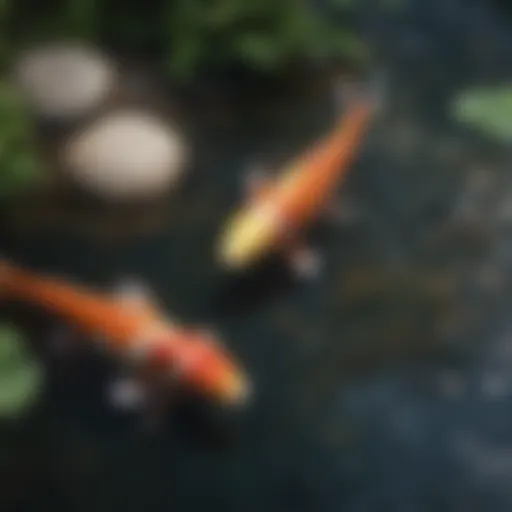 Majestic Koi Fish Swimming in Pond