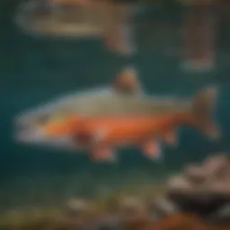 Majestic Lake Superior Trout swimming in crystal-clear waters