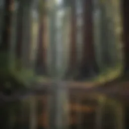 Majestic Redwood Trees in Woodland Creek