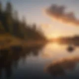 Majestic sunrise over tranquil waters