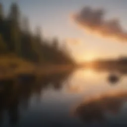 Majestic sunrise over tranquil waters