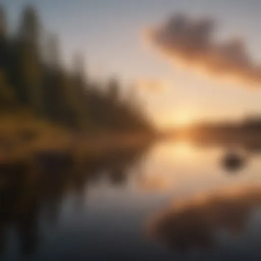 Majestic sunrise over tranquil waters