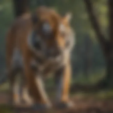 Graceful Tiger Roaming Freely Majestic Tiger in Natural Habitat