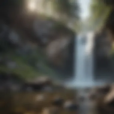 Cascade Symphony Majestic waterfall cascading down rocky cliffs
