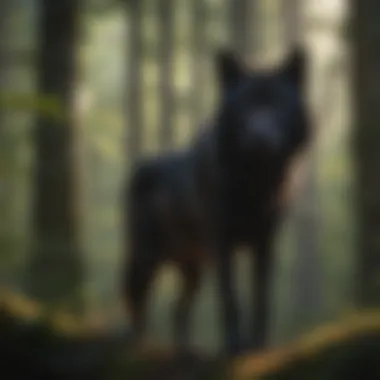 Majestic Wolf Silhouette in Massachusetts Forest