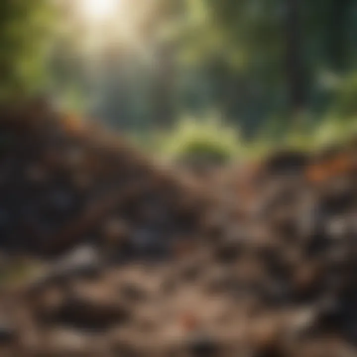 Compost pile with diverse organic materials