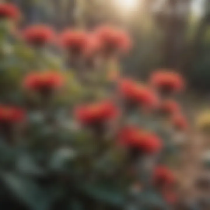 Close-up of vibrant blooms on a medicinal bush