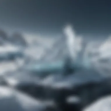 The Vanishing Ice Caps Illustration depicting melting ice caps