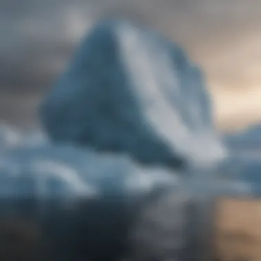 Frozen Dissolution: Iceberg Melting Under Rising Temperatures Iceberg melting rapidly due to rising temperatures