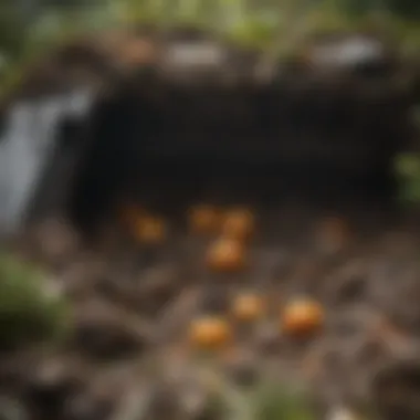 Moldy food in compost bin