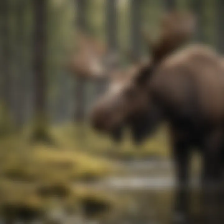 Ecologist monitoring moose populations through technology