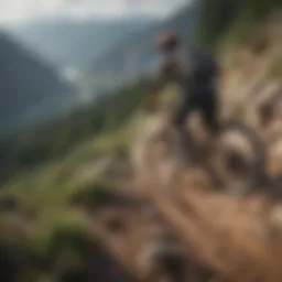 Mountain Biker Conquering Steep Incline