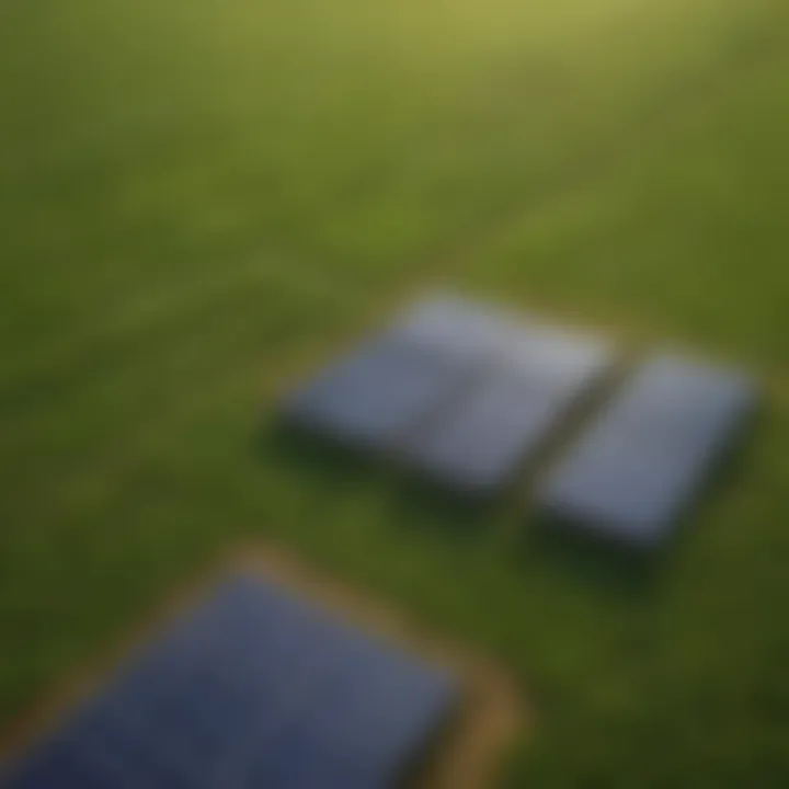 Solar panels in a green field harnessing renewable energy under the sun