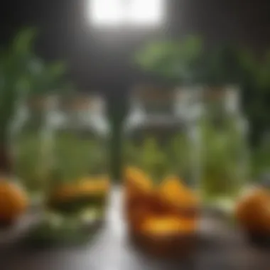 Botanical Elixirs: Nature's Essence Natural botanical ingredients in glass jars
