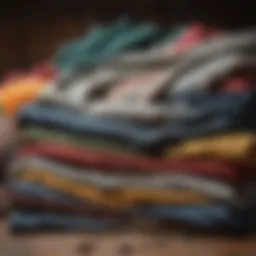 Colorful assortment of fabrics ready for donation