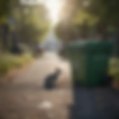 A neighborhood participating in a recycling event