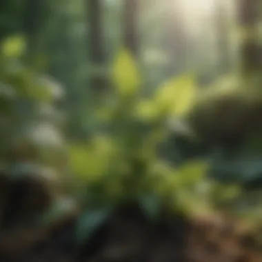Ecological landscape featuring nettles in their natural habitat