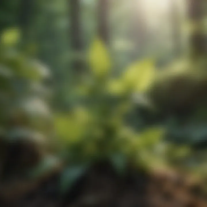 Ecological landscape featuring nettles in their natural habitat