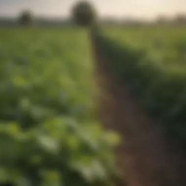 View of agricultural fields benefiting from nettles oil application