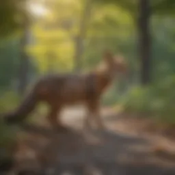 Urban wildlife in a city park