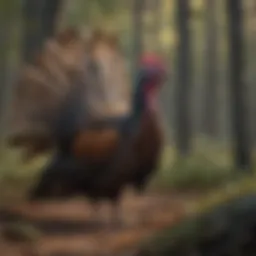 Wild turkey displaying plumage in New Jersey forest