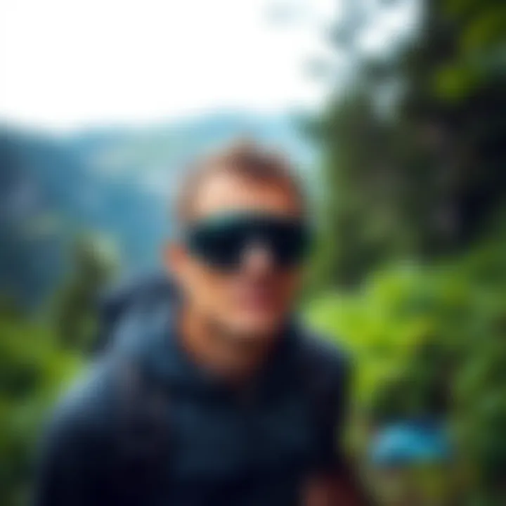 Embracing Nature with Oakley Gear Scenic view of a hiker wearing Oakley gear amidst lush greenery