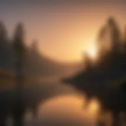 Serene dawn over a tranquil lake, ideal for pike fishing