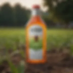 Organic Lorsban Insecticide bottle on farm field