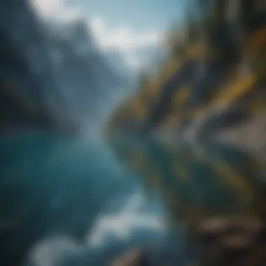 Azure Blue Lake Reflecting Towering Mountains