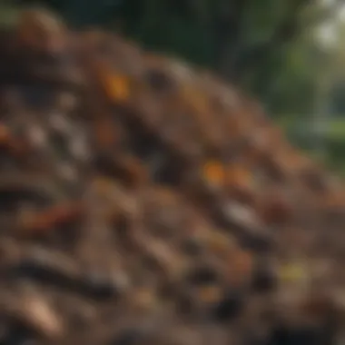 Diverse Outdoor Compost Materials Collection Outdoor compost pile with diverse organic materials