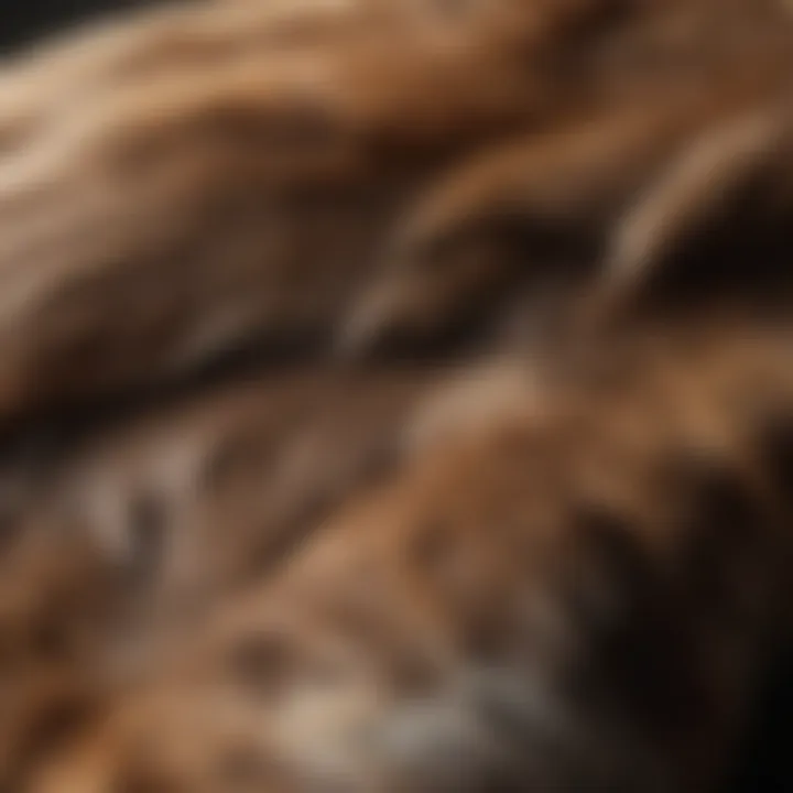 A close-up of preservation techniques applied to animal pelts, illustrating the care taken in handling natural resources.